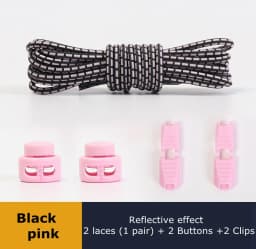 Strong Reflective Shoelaces Elastic Used For Sneakers No Tie Shoe Laces Spring Press Lock Convenient and Fast Lazy Shoelace