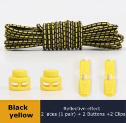 Strong Reflective Shoelaces Elastic Used For Sneakers No Tie Shoe Laces Spring Press Lock Convenient and Fast Lazy Shoelace