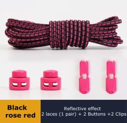 Strong Reflective Shoelaces Elastic Used For Sneakers No Tie Shoe Laces Spring Press Lock Convenient and Fast Lazy Shoelace