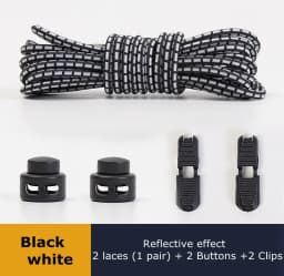 Strong Reflective Shoelaces Elastic Used For Sneakers No Tie Shoe Laces Spring Press Lock Convenient and Fast Lazy Shoelace