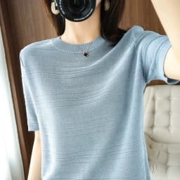 100% cotton round neck thin loose breathable pullover short sleeve 2023 summer new women's casual knitting half sleeve top T-shi