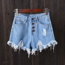 Casual Sexy Fashion Vintage Short Pants Women's Summer Clothing Jean Denim Shorts Female High Waist Ripped Aesthetic Korean 2025