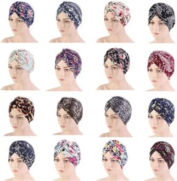 2026 New Crinkle Soft Stretchy Africa Hijab Caps Muslim Wrap Head Turban India Hat Flowers Headtie Chemo Bonnet Ready To Wear