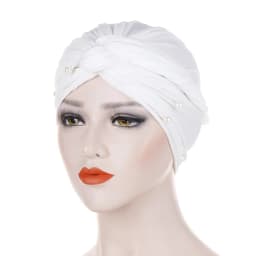 Muslim Fashion Women Elastic Velvet Pearls Turban Caps Islamic Hijab Bonnet Musulman Femme Headscarf Indian Hat Turbante Mujer