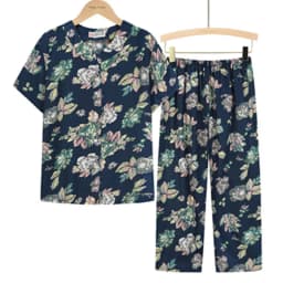 UHYTGF Middle-Aged Elderly Womens Suit Fashion Printing Casual Thin Summer Two-Piece Set Comfortable 3XL Big Size Tracksuit 1378