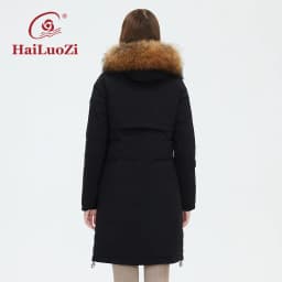 HaiLuoZi 2022 Winter New Arrival Women's Jacket Fashion Casual Raccoon Big Fur Collar Down Jackets Women Coat Parka Outerwear 89