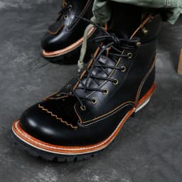 P001 Red Tornado Men's Genuine Cow Leather Motorcycle High Heel Casual Rider Footwear Cowhide Good Quality Goodyear Welted Boots