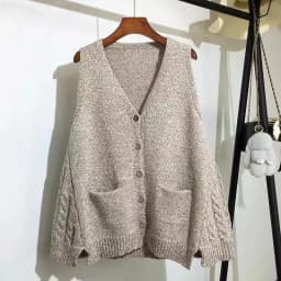 V-neck Pocket Knitted Sweater Vest Women Loose Single-breasted Sleeveless V-neck Solid Color Sweater Vest Femal Spring