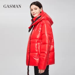 GASMAN 2022 Parka hooded thick winter women jacket fashion Women coat brand zipper outwear Female solid autumn puffer jacket 213
