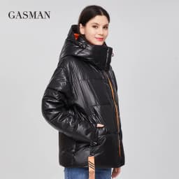 GASMAN 2022 Parka hooded thick winter women jacket fashion Women coat brand zipper outwear Female solid autumn puffer jacket 213