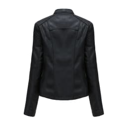 Spring Autumn Leather Jacket Women Slim Fit Motor Biker PU Leather Short Coat Stand Collar Ladies Zipper Outerwear