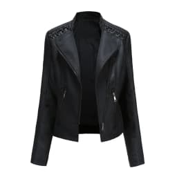 Spring Autumn Leather Jacket Women Slim Fit Motor Biker PU Leather Short Coat Stand Collar Ladies Zipper Outerwear