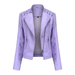 Spring Autumn Leather Jacket Women Slim Fit Motor Biker PU Leather Short Coat Stand Collar Ladies Zipper Outerwear