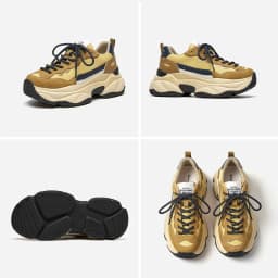 BeauToday Platform Sneakers Women Suede Leather Patchwork Fabric Round Toe Mixed Color Lace-Up Chunky Sole Ladies Trainers 29430