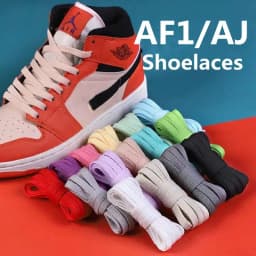 1Pair AF1/AJ Shoelaces for Sneakers Classic Flat Shoe Laces White Black Canvas Shoelace NAir Force Rope Sport Shoestrings