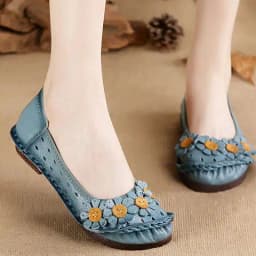 Beige flats ladies luxury genuine leather loafers breathable shoes womens shallow moccasins walking shoe