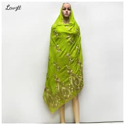 2026 Fashion Hot Sale African Women Scarfs Big Circle Design Big Embrodiery Cotton Big Size Muslim Scarf for Shawls Pashmina