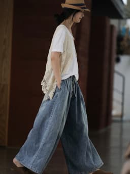 AmaxluluE 2025 Spring Harajuku Design Womens Wide Leg Pants Vintage Loose Female Denim Pants Korean Pockets Leisure Blue Jeans