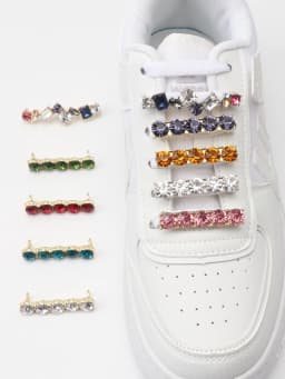 Shoes Flower Tide with Shiny Rhinestone Creative Couple Shoelaces Buckle Decoration Ins Canvas Shoelace Accessories Sneakers 1pc