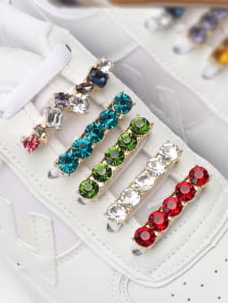 Shoes Flower Tide with Shiny Rhinestone Creative Couple Shoelaces Buckle Decoration Ins Canvas Shoelace Accessories Sneakers 1pc