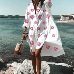 Oversized Loose Casual Aesthetic Summer Dresses Sexy Beach Shirt Dress New Bohemian Long Sleeve Elegant Y2K Vestidos De Mujer