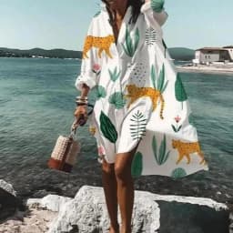 Oversized Loose Casual Aesthetic Summer Dresses Sexy Beach Shirt Dress New Bohemian Long Sleeve Elegant Y2K Vestidos De Mujer