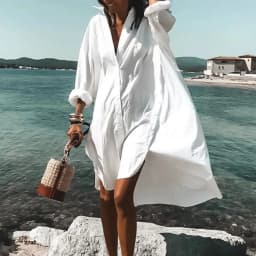 Oversized Loose Casual Aesthetic Summer Dresses Sexy Beach Shirt Dress New Bohemian Long Sleeve Elegant Y2K Vestidos De Mujer