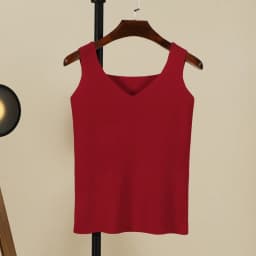 Knitted Women Tank Top Underwear Sexy Padded V Neck Backless Crop Tops Camisole Female Sleeveless Solid Intimate Lingerie Tops