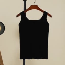 Knitted Women Tank Top Underwear Sexy Padded V Neck Backless Crop Tops Camisole Female Sleeveless Solid Intimate Lingerie Tops