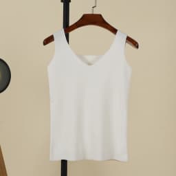 Knitted Women Tank Top Underwear Sexy Padded V Neck Backless Crop Tops Camisole Female Sleeveless Solid Intimate Lingerie Tops