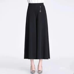 UHYTGF Fashion Summer Culottes Women's Elastic High Waist Wide Leg Female Thin Trousers Elegant Ladies Casual Skirt Pants 1765