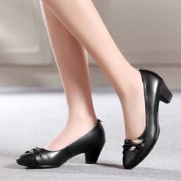 Women Shoes High Heels Pumps Fashion Party Round Toe leather spring fall Shoes Classic black for office lady tenis feminino
