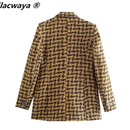 Tweed Set Women Suits 2021 Two Piece Set Women Double Breasted Blazer High Waist Skirt Shorts Plaid Women Suit With Shorts