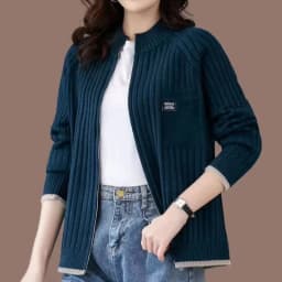 Knitted Autumn And Winter Baseball Uniform Cardigan Women's New Solid Color Long Sleeve Sweater Korean Version Loose Wild Coat