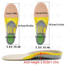 EiD Best Orthotic Gel Insoles Orthopedic Flat Foot Health Sole Pad For Shoes Insert Arch Support Pad For Plantar fasciiti Unisex