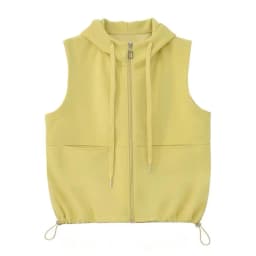Women's Cotton Hooded Sweatshirt Vest Cotton Sleeveless Top Korean Fashion Sleeveless Cardigan Thin Streetwear Loose Leisure New