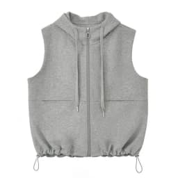 Women's Cotton Hooded Sweatshirt Vest Cotton Sleeveless Top Korean Fashion Sleeveless Cardigan Thin Streetwear Loose Leisure New