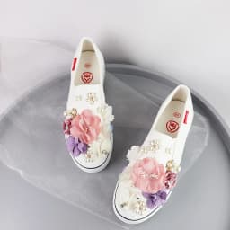 Spring/Autumn New Women Black and White Hand-Made Creative Floral Casual Canvas Shoes Trendy Fashionable Couple Footwear