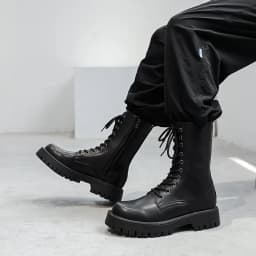 mens fashion motorcycle boots party nightclub dress black genuine leather shoes high top cowboy boot handsome long botas zapatos
