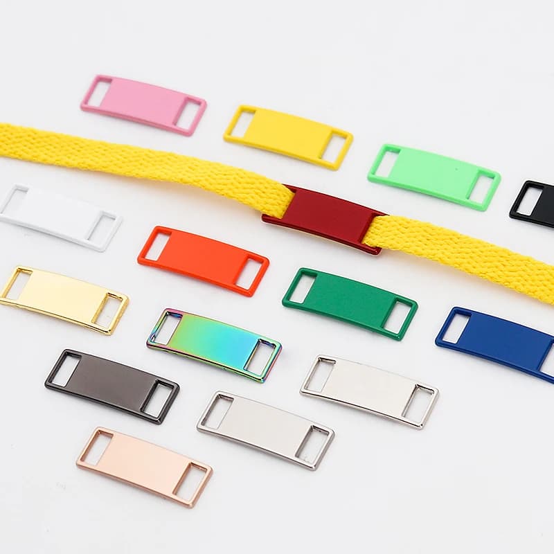 2 Pcs Blank Metal Shoelace Buckles Stylish Sneaker Decorations Fits All Types of Flat Shoelaces Shoe Accessories