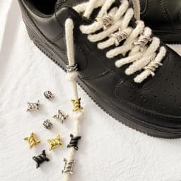 Shoe Decorative Luxurious for AF1 AJ1 Flower Sneakers Iron Ring Shoelaces Metal Buckles Wire Thorn Knot Shoe Charms Accessories