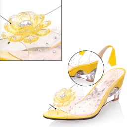 Studded Flower Design Transparent Sandals Peep Toe Heels Sandal Wedding Party Shoes Women Fishmouth Open Toe Heels 2026 New