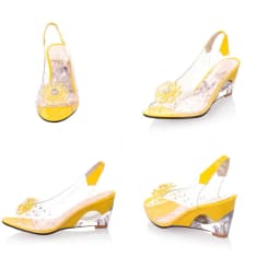 Studded Flower Design Transparent Sandals Peep Toe Heels Sandal Wedding Party Shoes Women Fishmouth Open Toe Heels 2026 New