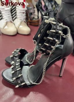 Surkova Purple Elegant Butterfly-knot Chunky Heel Sandals High Platform Open Toe Bowtie Dress Shoes Buckle Strap Block Heels