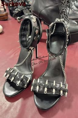 Surkova Purple Elegant Butterfly-knot Chunky Heel Sandals High Platform Open Toe Bowtie Dress Shoes Buckle Strap Block Heels
