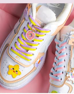 1 Pair Flat Color Stitching Shoelaces for Sneakers Macaron Hollow Woven Shoe Laces Rainbow Colorful Shoelace for Women Man