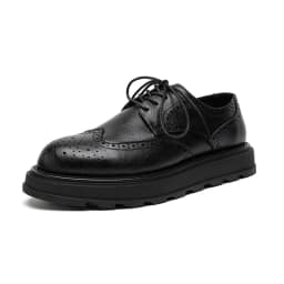 British style men's fashion carved brogue shoes lace-up original leather derby shoe wedding party dress platform footwear zapato