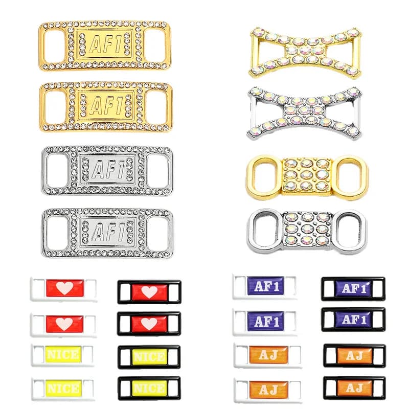 1 Pair New Diamond Shoe Charms Fashion Laces Buckle Quality Metal Shoelaces Decorations Chapa Shoes Accessories