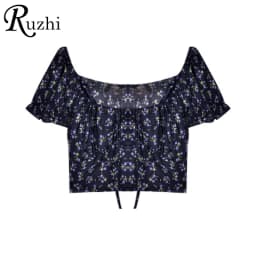 KPOP Dress Sweet Shorts Sets Broken Flower Skirts Exposed Navel Two Piece Set Women Split Skirt Puff Sleeve 2 Piece Sets 2022