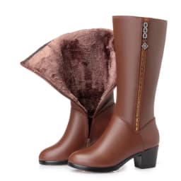 AIYUQI Women winter boots 2026 genuine leather female motorcycle boots big size 35-43 warm wool boots women Police boots